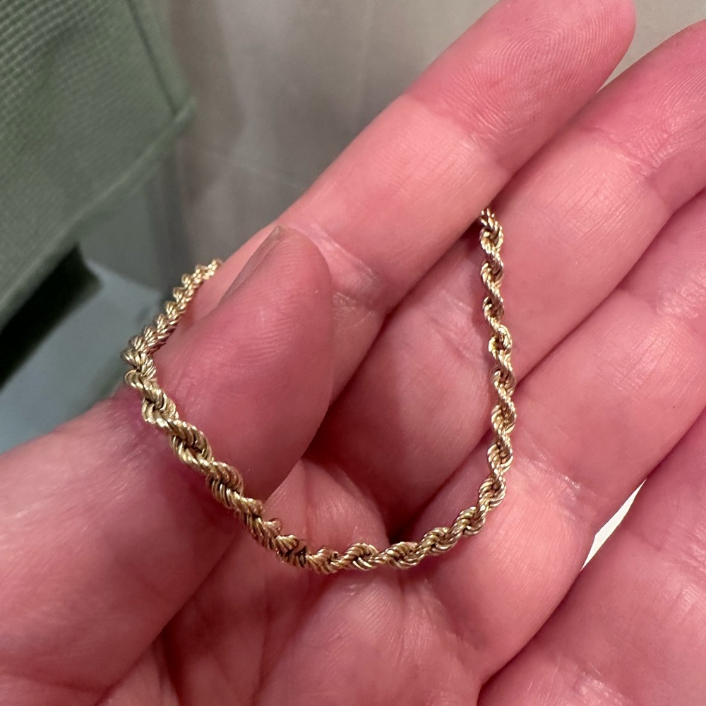 10K Gold Rope Chain Bracelet for Women